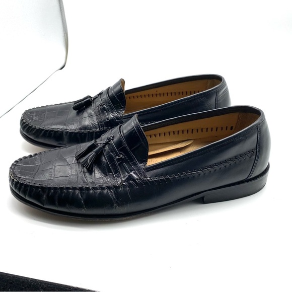Florsheim Loafers Pisa tassel crocodile black SZ 13. main image 8
